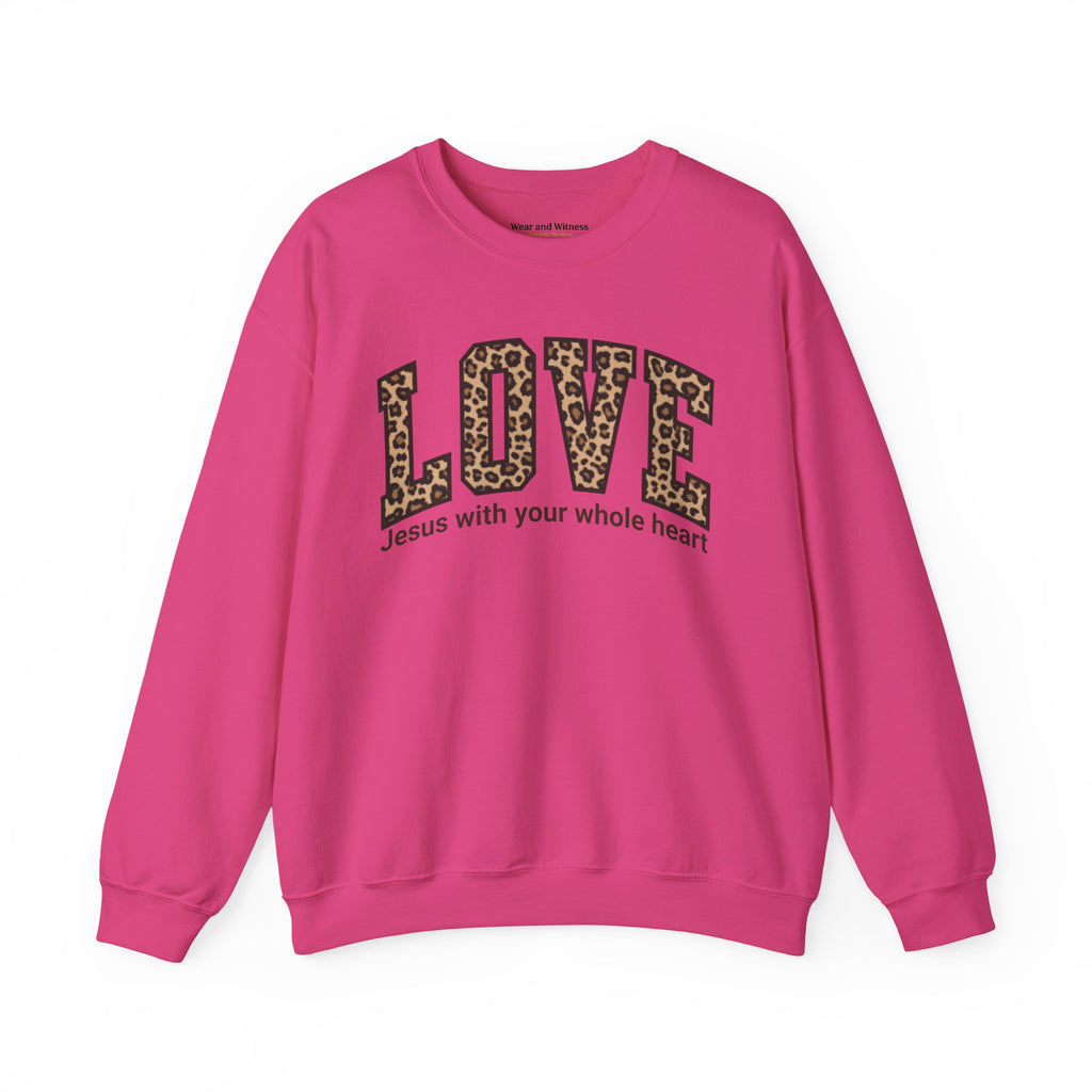 "LOVE" Leopard Graphic Sweatshirt