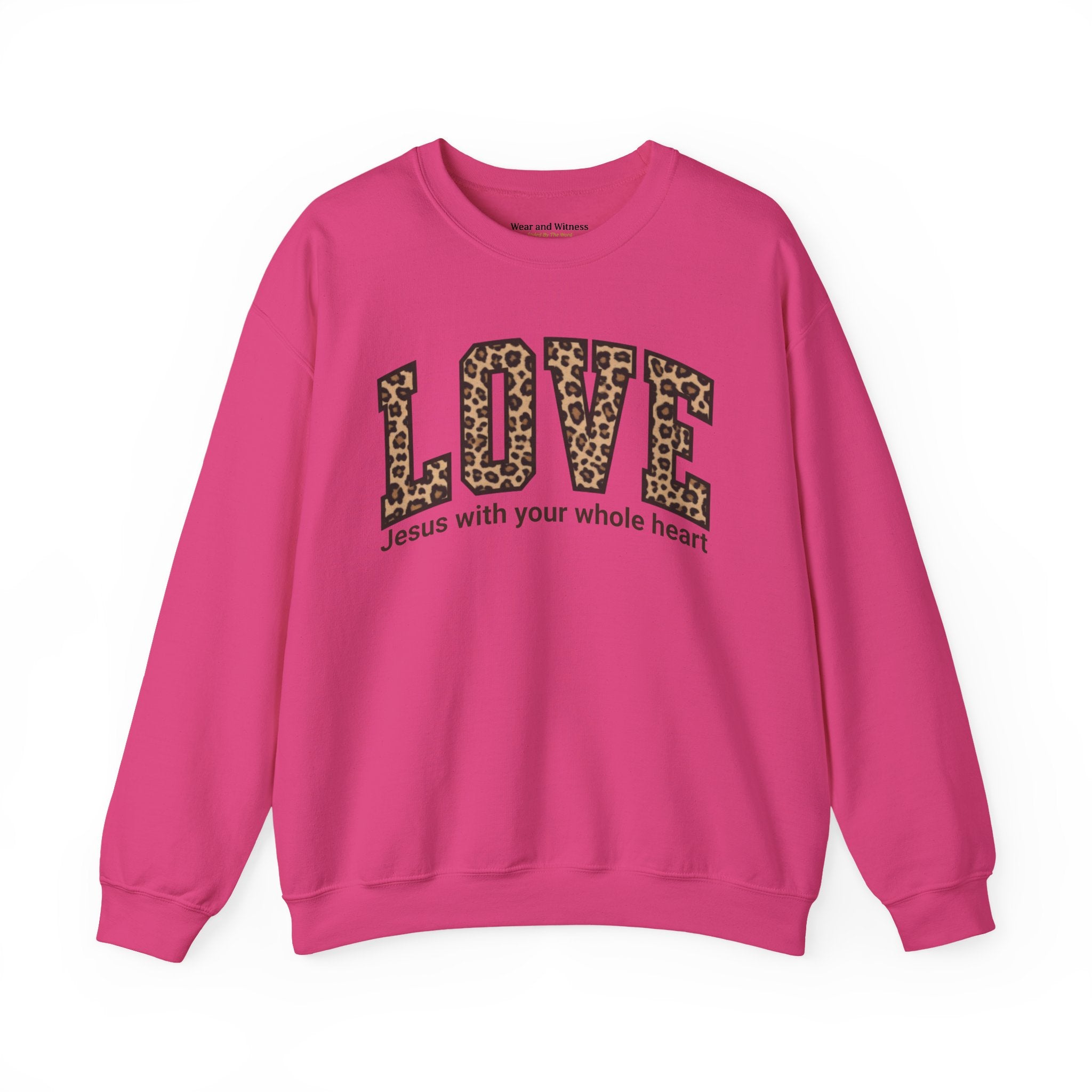 "LOVE" Leopard Graphic Sweatshirt