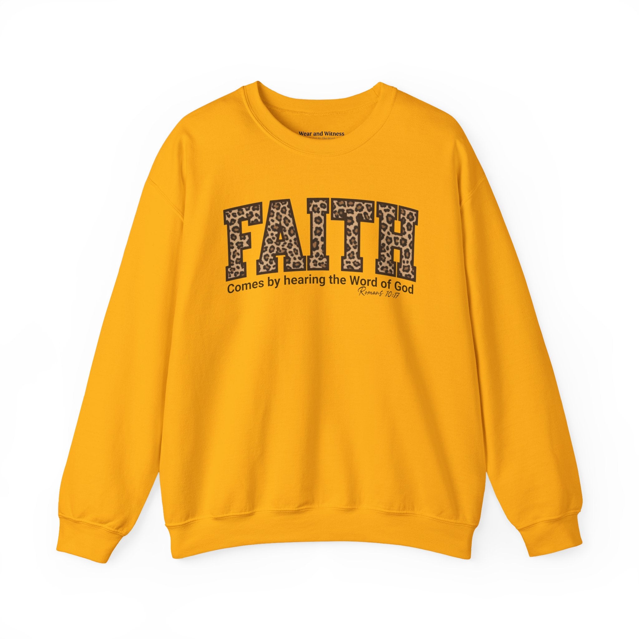 "Faith" Leopard Print Graphic Crewneck Sweatshirt