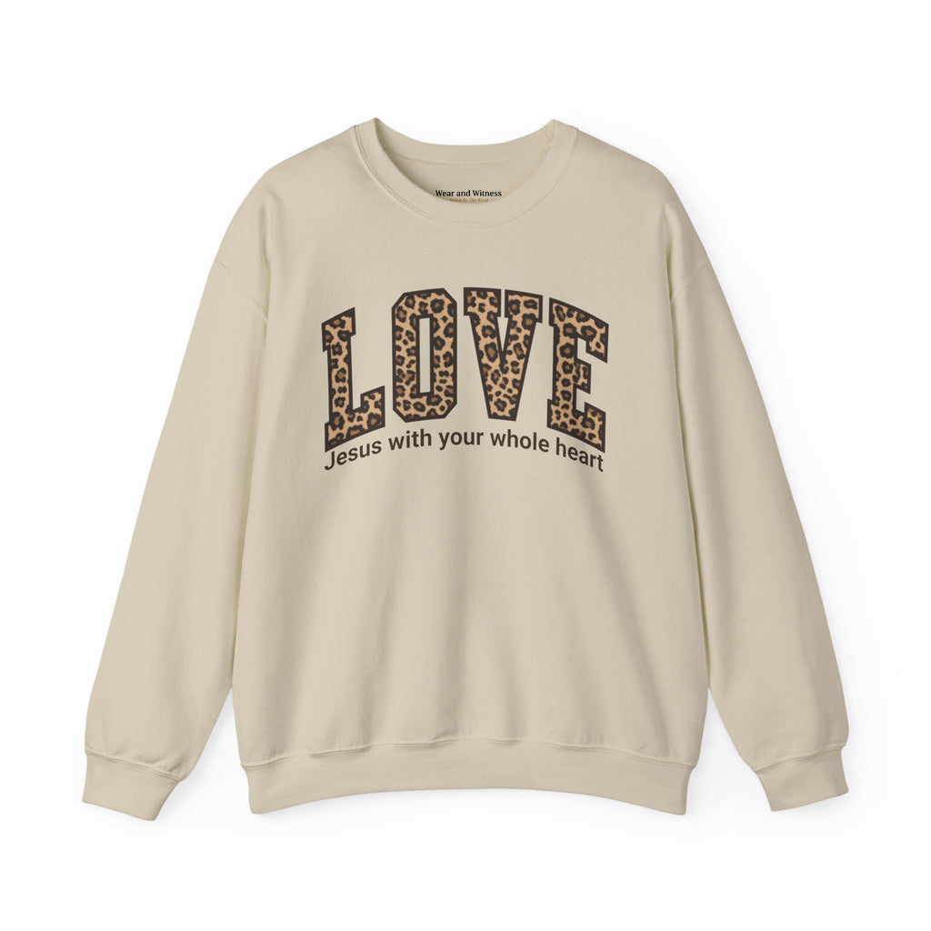 "LOVE" Leopard Graphic Sweatshirt