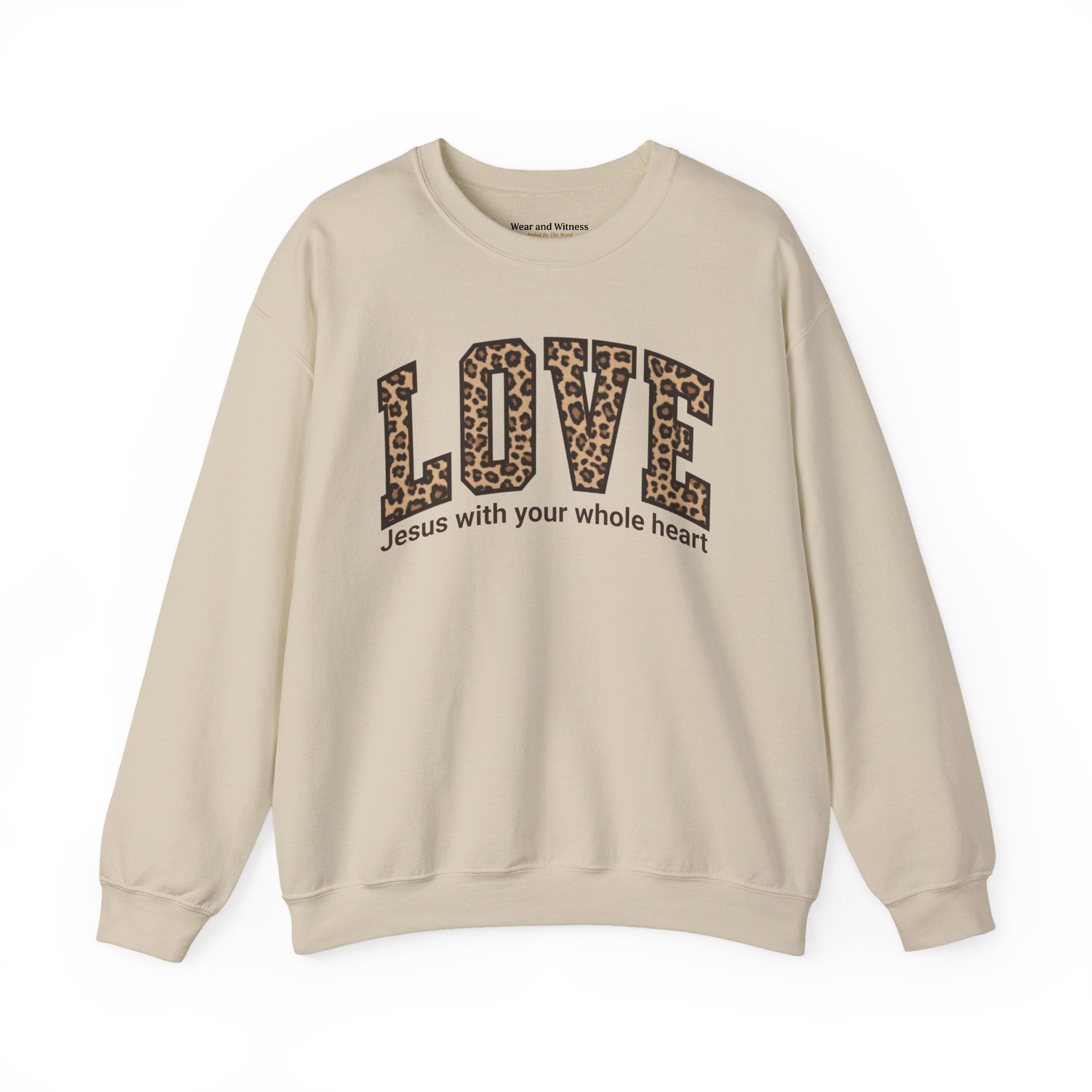 "LOVE" Leopard Graphic Sweatshirt