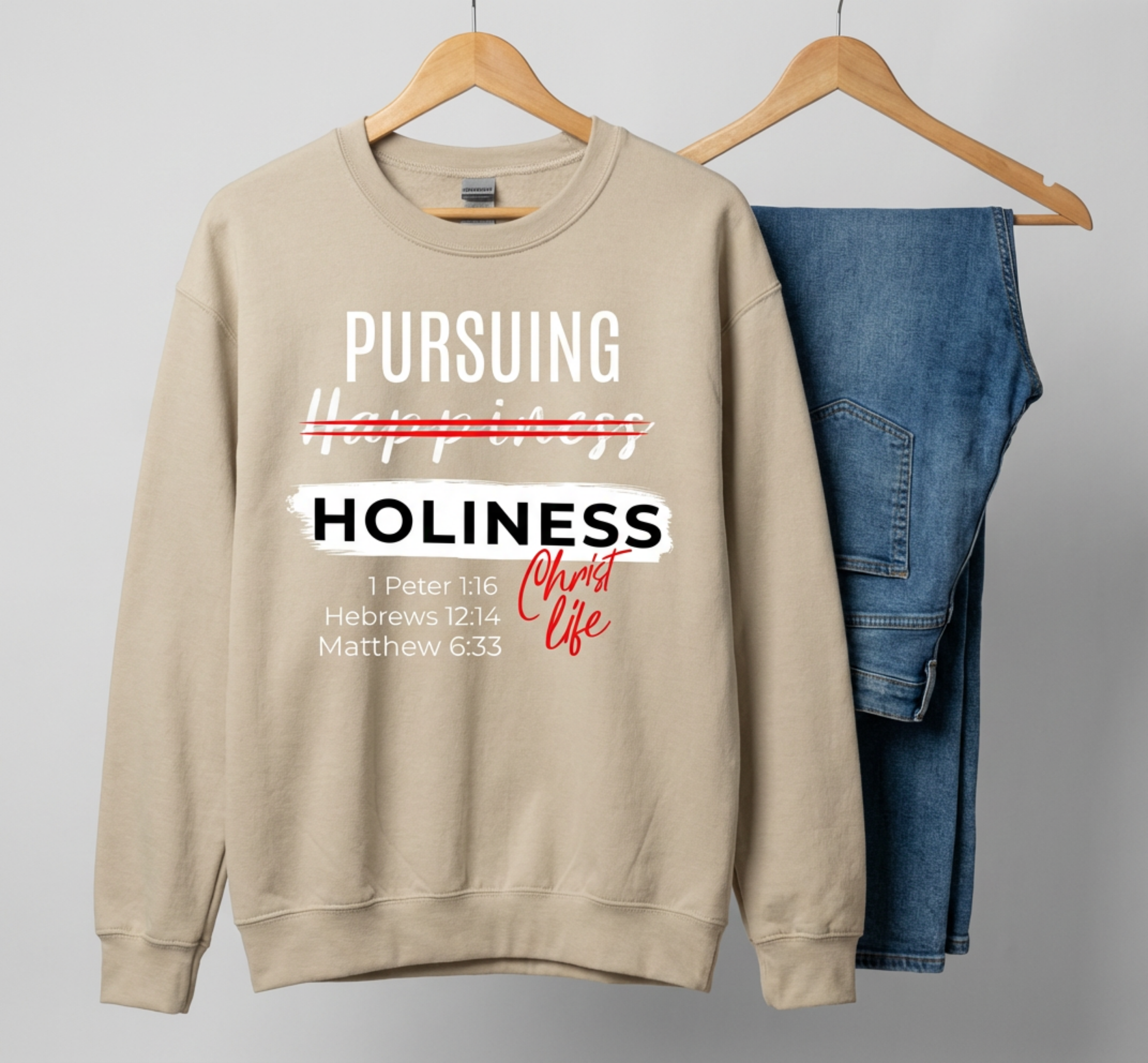 "Holiness" Faith Graphic Crewneck Sweatshirt