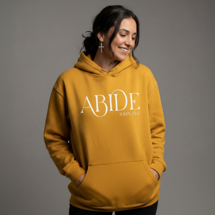 Abide Hoodie - Christian Scripture Sweatshirt (John 15:4)