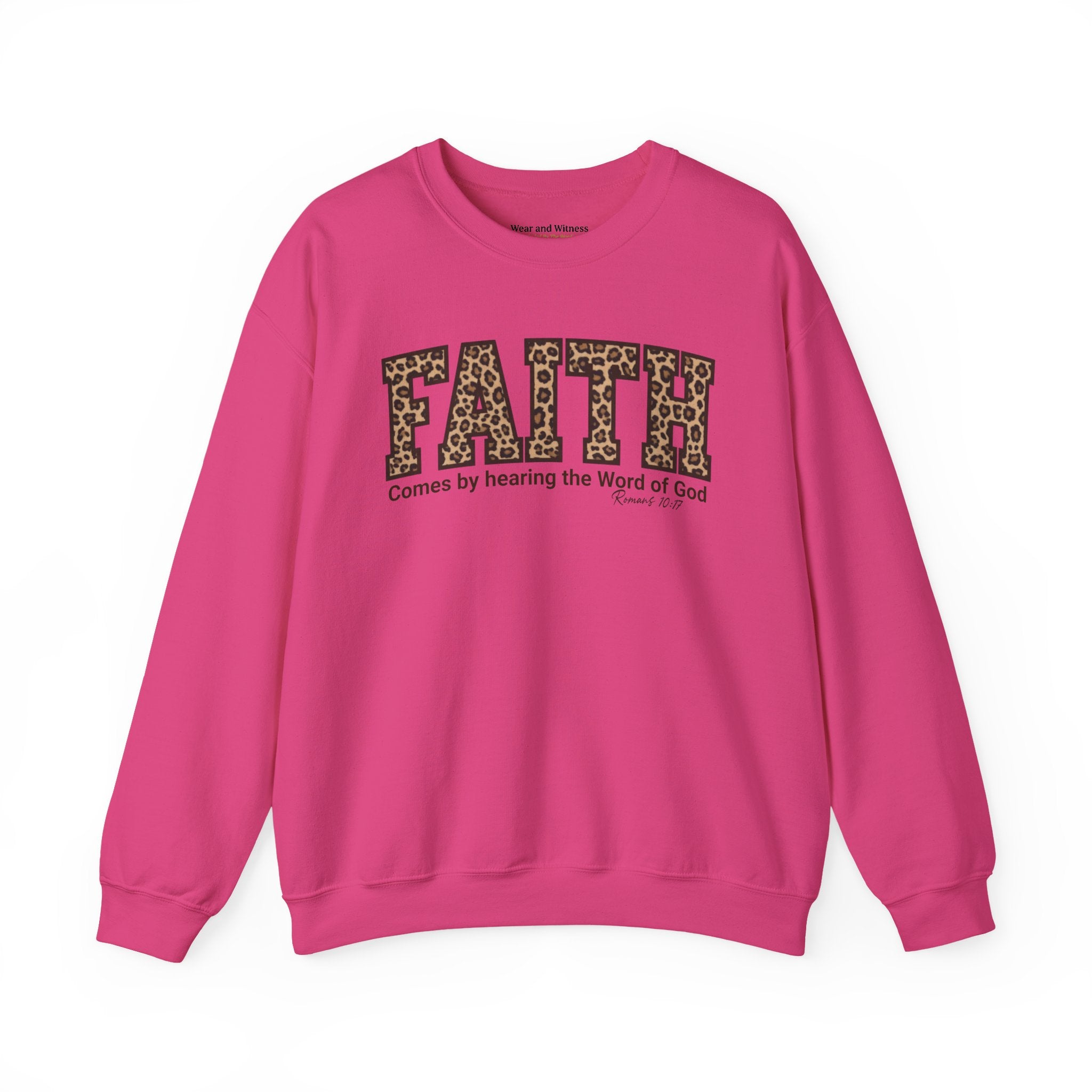 "Faith" Leopard Print Graphic Crewneck Sweatshirt
