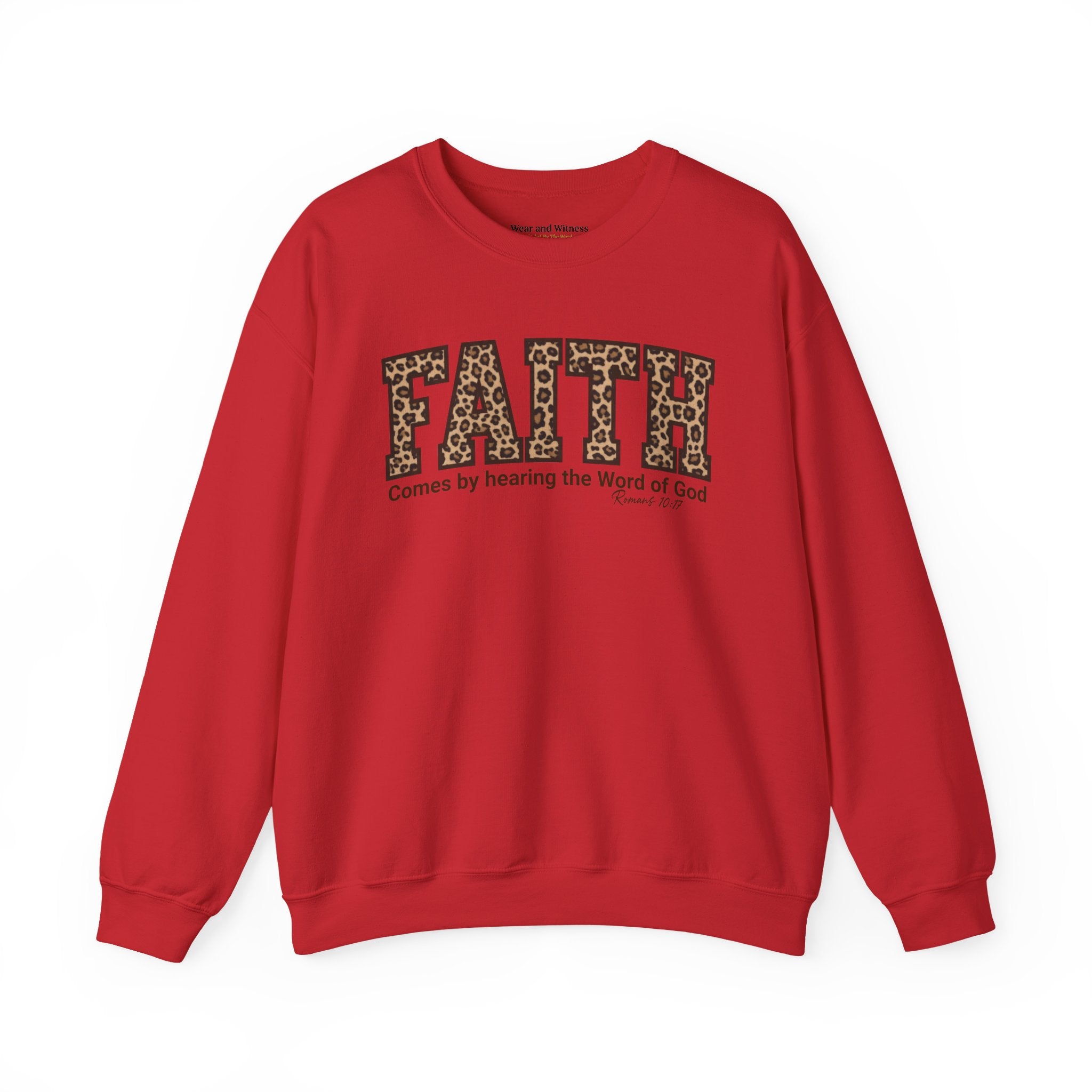 "Faith" Leopard Print Graphic Crewneck Sweatshirt