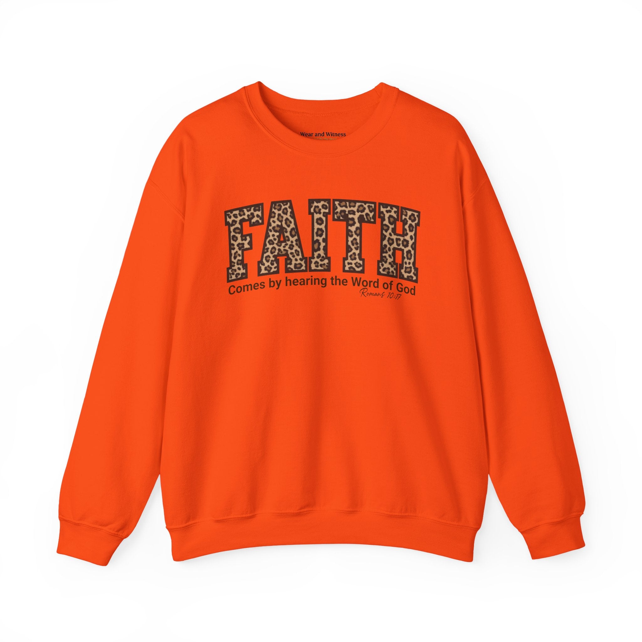 "Faith" Leopard Print Graphic Crewneck Sweatshirt